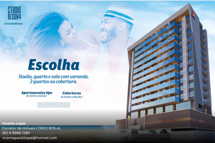 Apartamentos à Venda no Studio Design 4 Lagoa da Anta, Maceió/Al